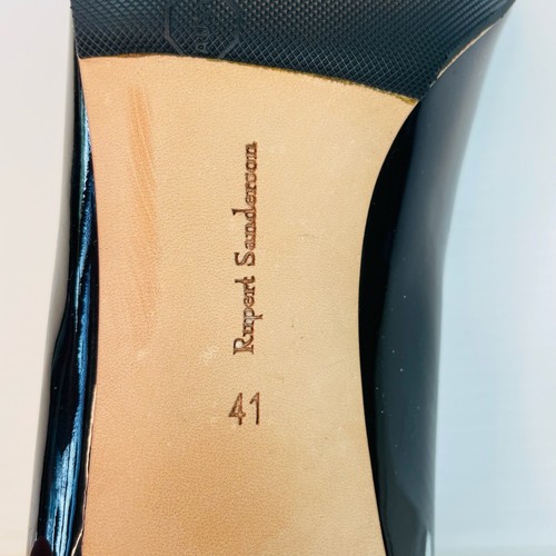 Rupert Sanderson Size 41 10 Black Nero Patent Leather Vernice Peeptoe Heels Shoe - Picture 16 of 20