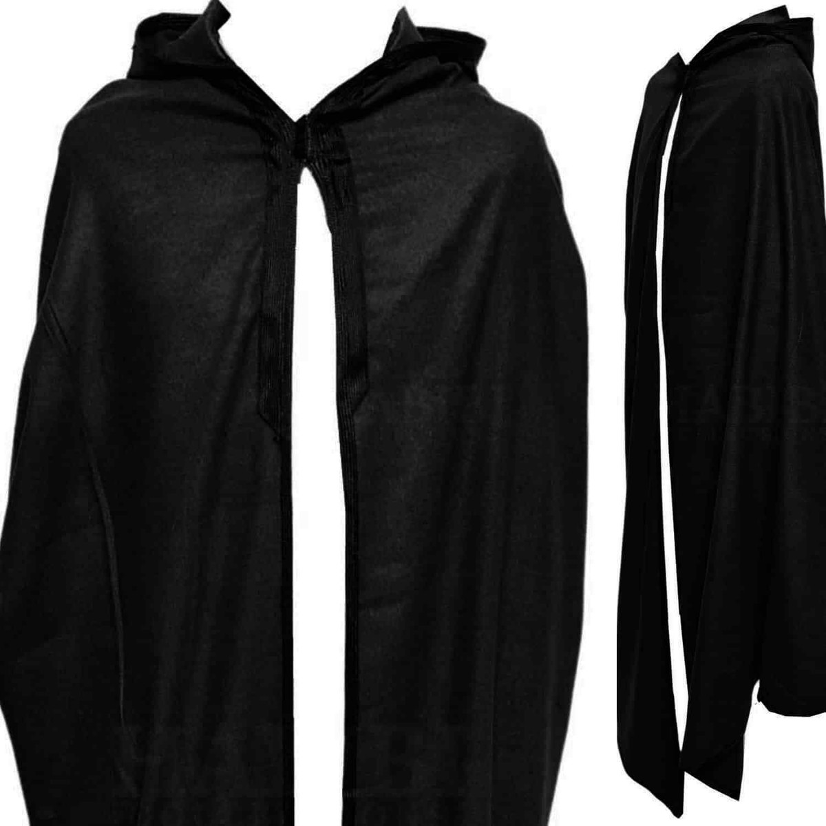 Moroccan Djellaba Cloak Cape Black Cashmere Wool Blend Silham