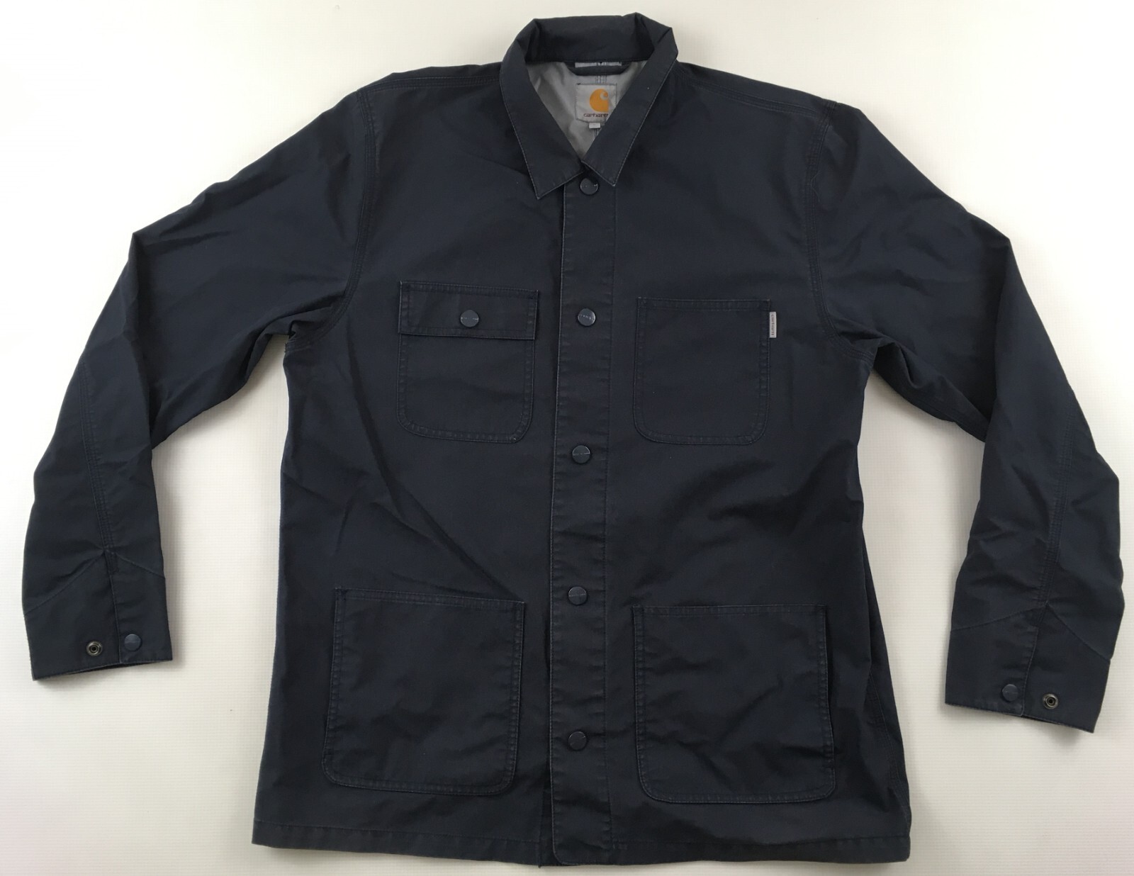 ALTRA Carhartt Powel Cappotto Giacca Blu Navy Cotone 2014 Denim Leggero Uomo Large L