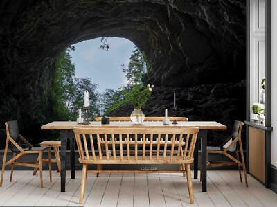 3D Cave Sky Plant Self-adhesive Removeable Wallpaper Wall Mural