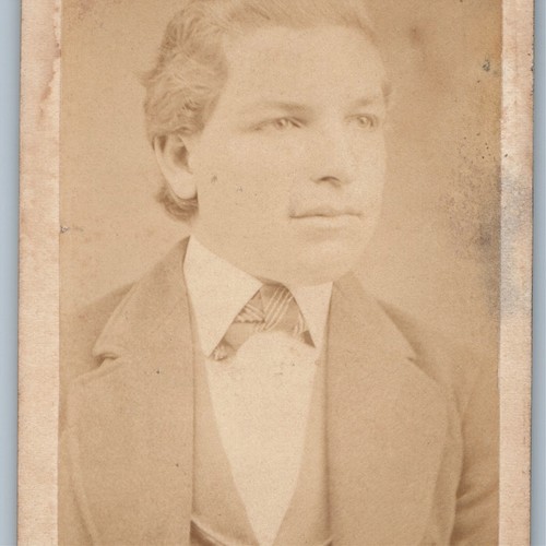 c1870s Fort Scott KS Large Head Young Man CDV Real Photo JT Parker Ft