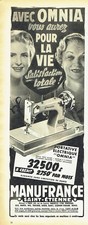 Publicité Advertising 107  1955  Manufrance Saint-Etienne machine à coudre Omnia