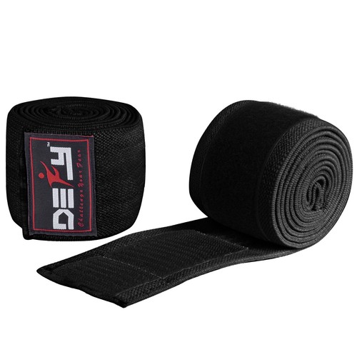 DEFY Weight Lifting Knee Wraps Fitness Training Straps Power Lifter Gym BLACK - Picture 2 of 4