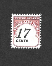US STAMP J104 17c OFFSET LEFT Postage Due SINGLE Mint NH  DRY GUM FREE SHIPPING!