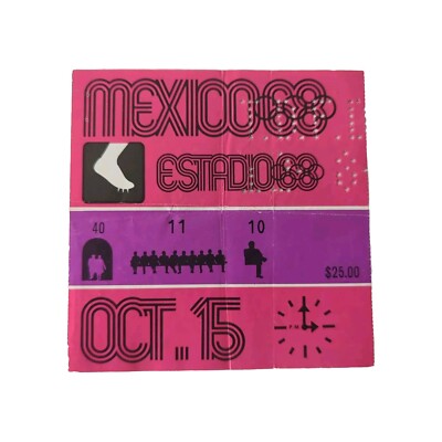 Olympics 1968 Mexico TRACK AND FIELD Ticket October 15 Carlos & Smith E & 2nd E