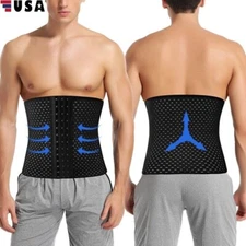 Men's Waist Trainer Body Shaper Tummy Girdle Belt Belly Fat Burner Corset S-2XL