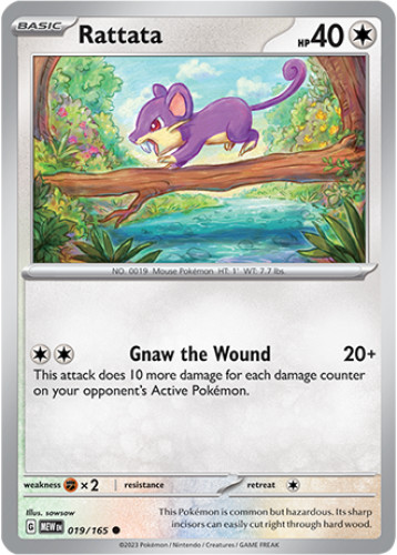 1x Rattata 019/165  Scarlet & Violet 151 Pokemon TCG Card NM