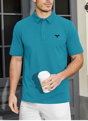 Camisetas polo ajustadas de manga corta para hombre Camisa de golf Rendimiento Trabajo Polos - Imagen 3 de 6