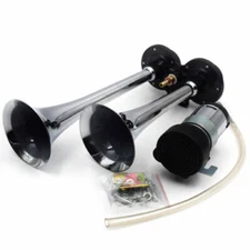 150DB Super Loud 12V Dual Trumpet Air Horn System for Car Truck Boat Train