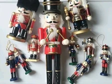 Vintage Christmas Nutcrackers Lot Assorted Sugar Plum Wooden Soldier Unique Gift