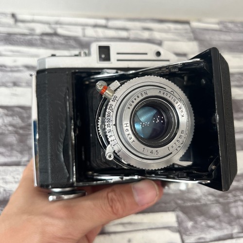 Konishiroku Pearl Folding Film Camera Hexar 75mm F4.5 Lens Vintage Rare!! - Picture 13 of 20