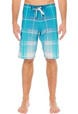 Silwave Men's DuraFit Stretch Plaid Boardshort, Aqua, 30