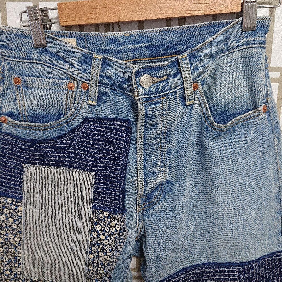 Vintage Levi's 501 Big E Patchwork Custom Denim J… - image 7