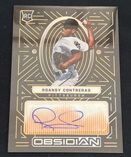 2022 Panini Chronicles #OA-RC Roansy Contreras Obsidian Autographs Orange /50
