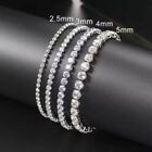 Cubic Zirconia Women Girl Gift 6"- 7.5" 2.5 - 5mm Tennis Bracelet Silver Plated