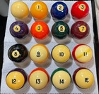 CLEANED & POLISHED ARAMITH “CROWN STANDARD” SERIES POOL BALLS (COME IN BOX) (16) — photo 1