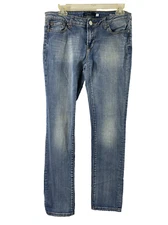 Vigoss Jeans Juniors Size 7 Skinny Blue Light Wash Denim Distress Casual