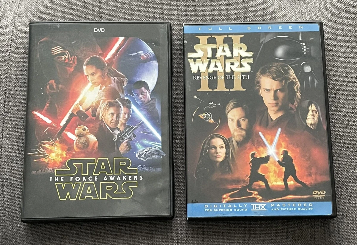 Star Wars LOT Episode III: Revenge of the Sith DVD & THE FORCE AWAKENS 2 MOVIES!