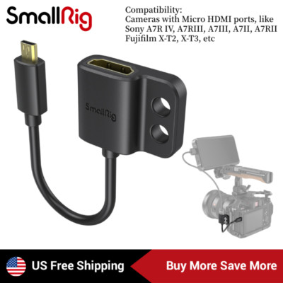 SmallRig 4K HDMI Adapter Cable Female HDMI Type A to Male Micro-HDMI Type D-3021