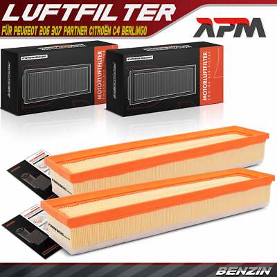 2x Luftfilter Motorluftfilter für Peugeot 206 307 Partner Citroën C4 Berlingo 