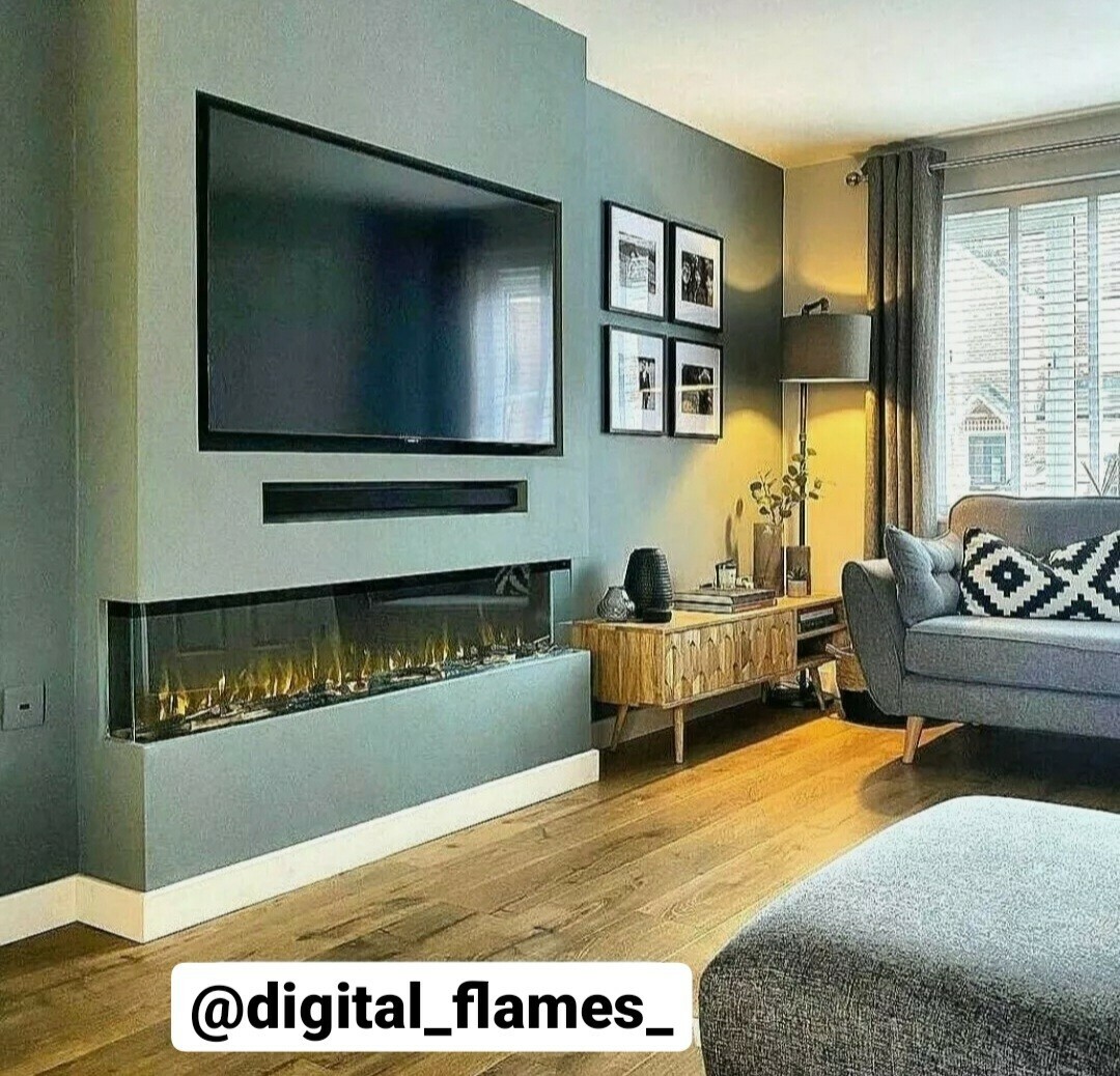 50 60 72 82 INCH HD+ PANORAMIC NO BORDER ELECTRIC FIRE 3 SIDED FULL GLASS  2023 | eBay