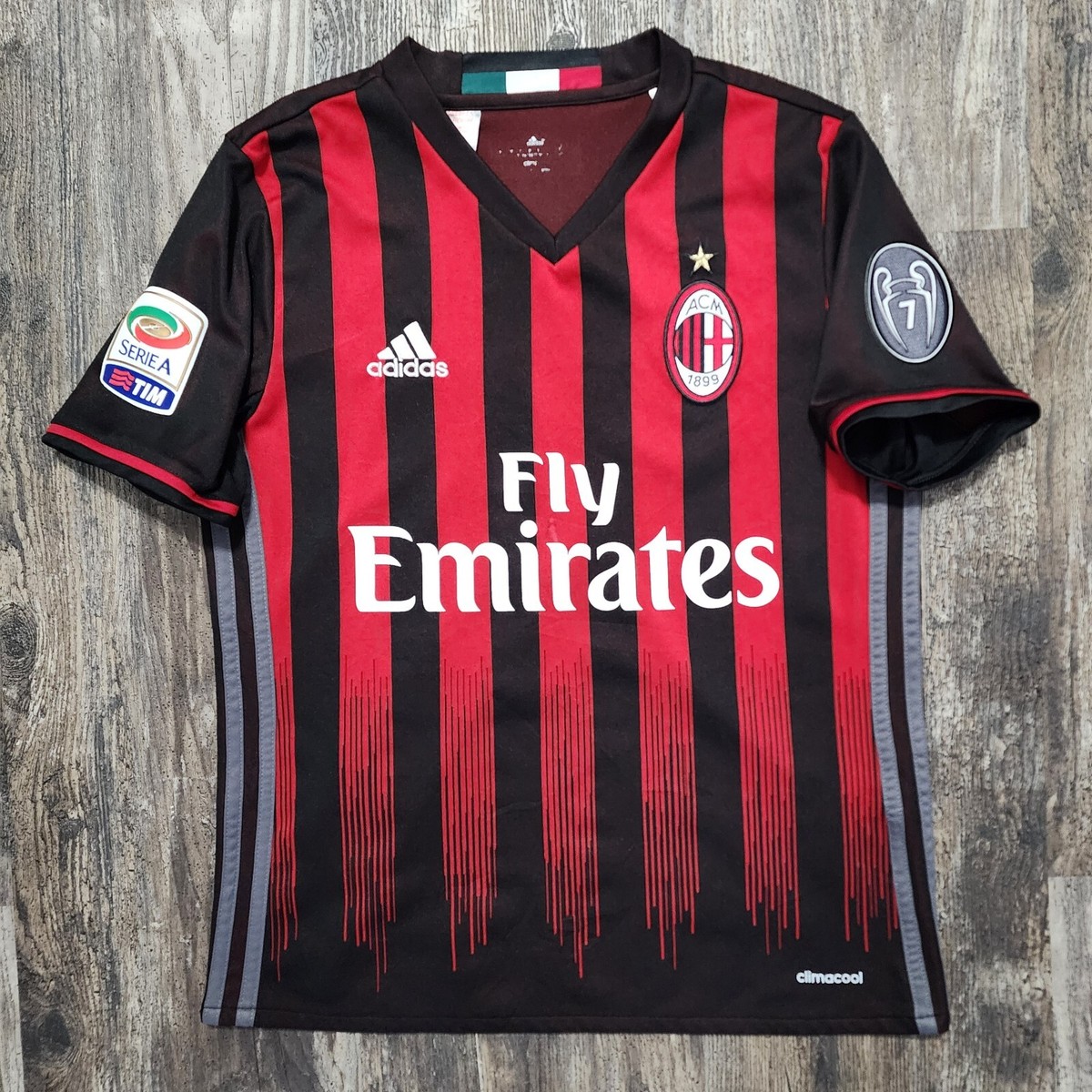 2017 Adidas AC Milan Home Soccer Jersey Kids L Gianluca Lapadula