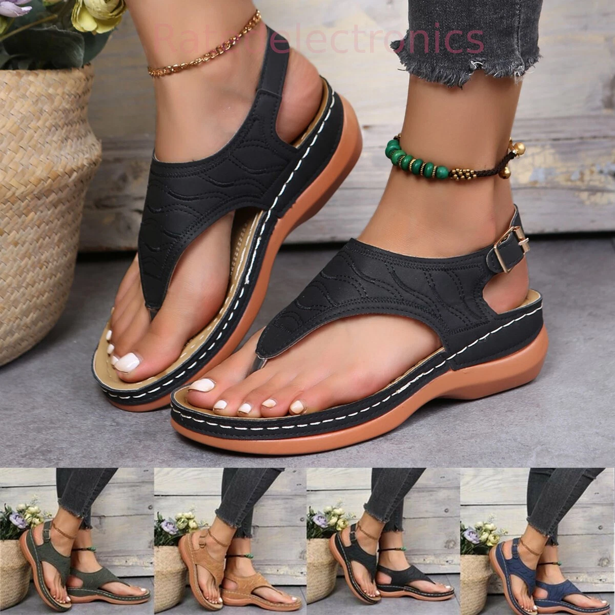 Womens flat comfort sandals sale