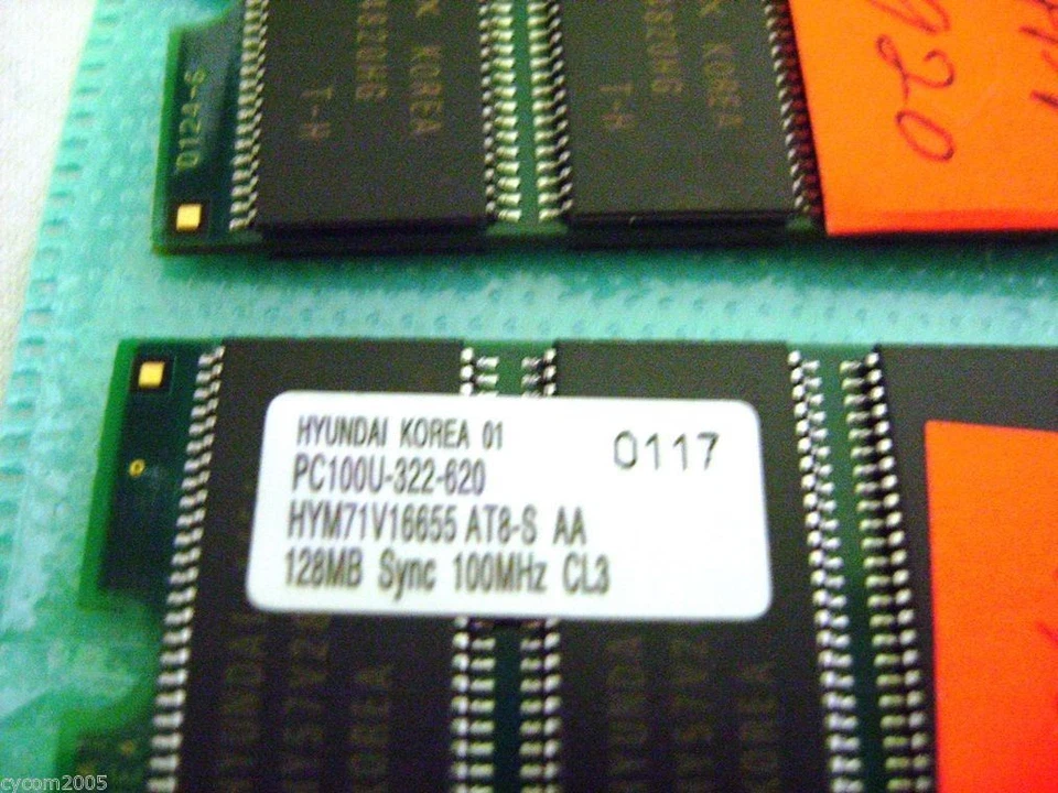 HP 7920 HYUNDAI HYM71V16655 AT8-S DESKTOP RAM 2X128MB(256MB) 100HZ CL3 - Image 2 of 2