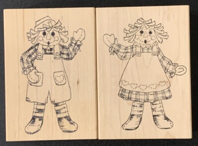 Raggedy Ann / Andy / Doll Mailbox Rubber Stamp-553543