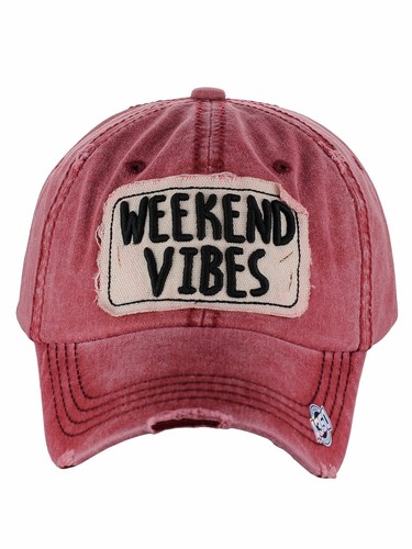 Ceci® Women Baseball Cap ' Weekend Vibe' Distressed Vintage Embroidered Dad Hat - Picture 12 of 15