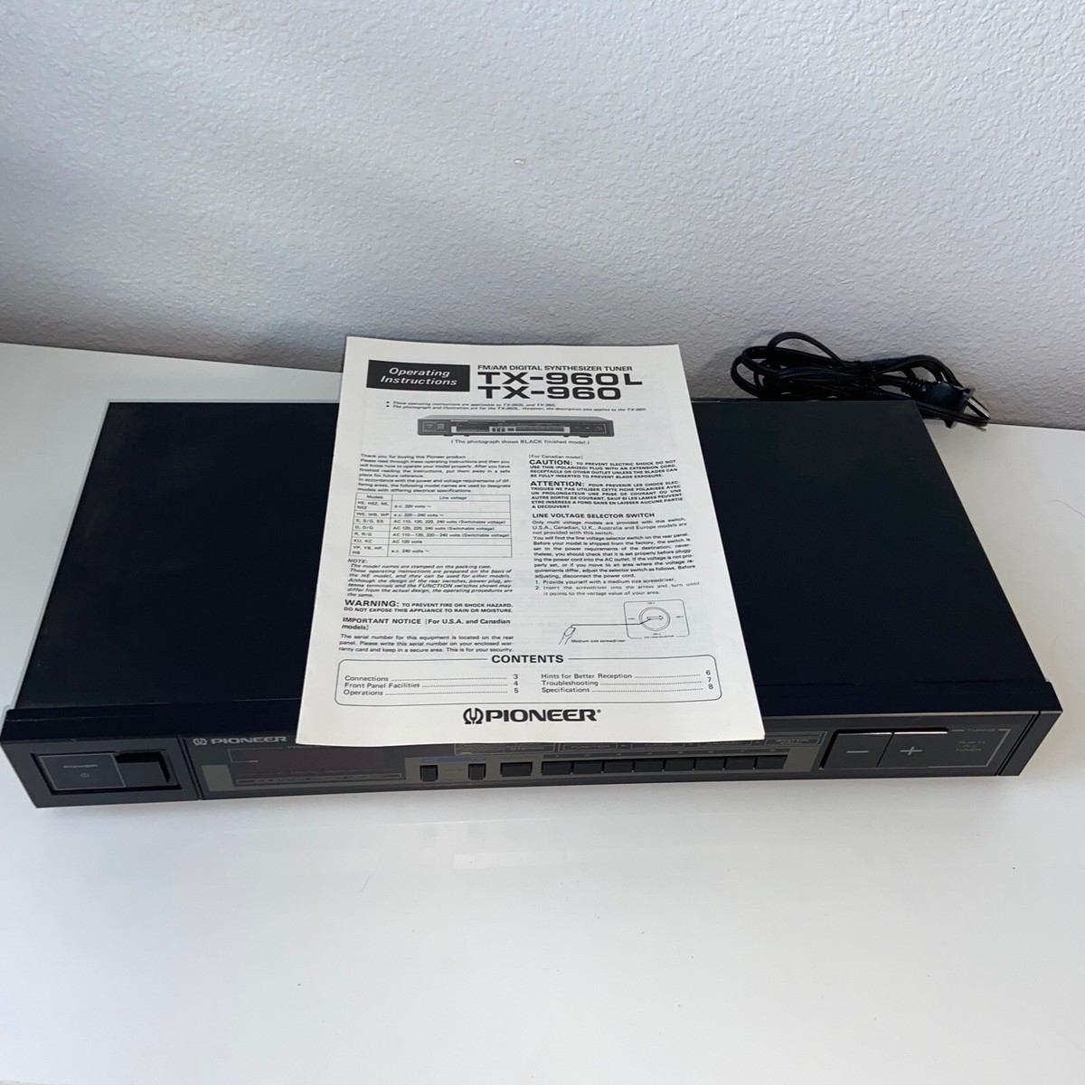 PIONEER TX-960 Digital Synthesizer TUNER FM/AM | eBay