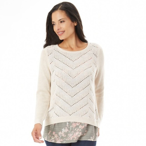 Women's Apt. 9 Pointelle Mock-Layer 