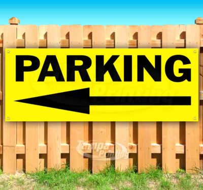 PARKING Advertising Vinyl Banner Flag Sign Many Sizes ARROW