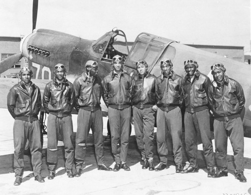 Tuskegee Airmen "Red Tails" P-51 Mustang Baseball Cap, Black Aviators HAT-0122 - Picture 5 of 9