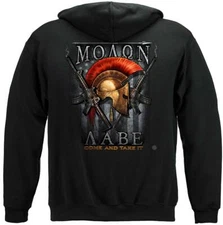 2nd Amendment Molon Labe 2nd Amendment 8oz 50/50 Black Hooded Sweat Shirt