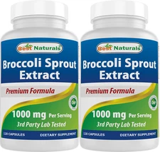 2 Pack Best Naturals Broccoli Sprouts Extract 1000 mg 120 Capsules