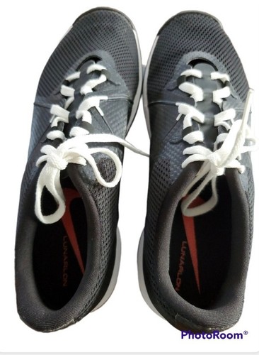 Nike Lunarlon Black and white Golf Shoes Size 8W - Picture 4 of 5