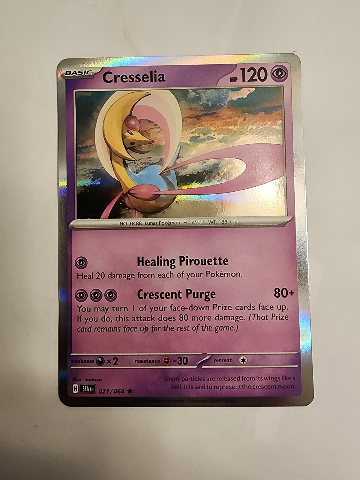 Pokémon TCG: Cresselia 021/064 Holo Rare Shrouded Fable NM