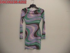 Asos Design Women's Multicolor Swirl Print Mesh Beach Dress, 2/UK6 12037094