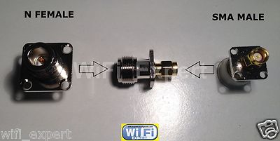 N Type Female Jack to SMA Male Plug Flange mount RF Adapter Cable Connector USA