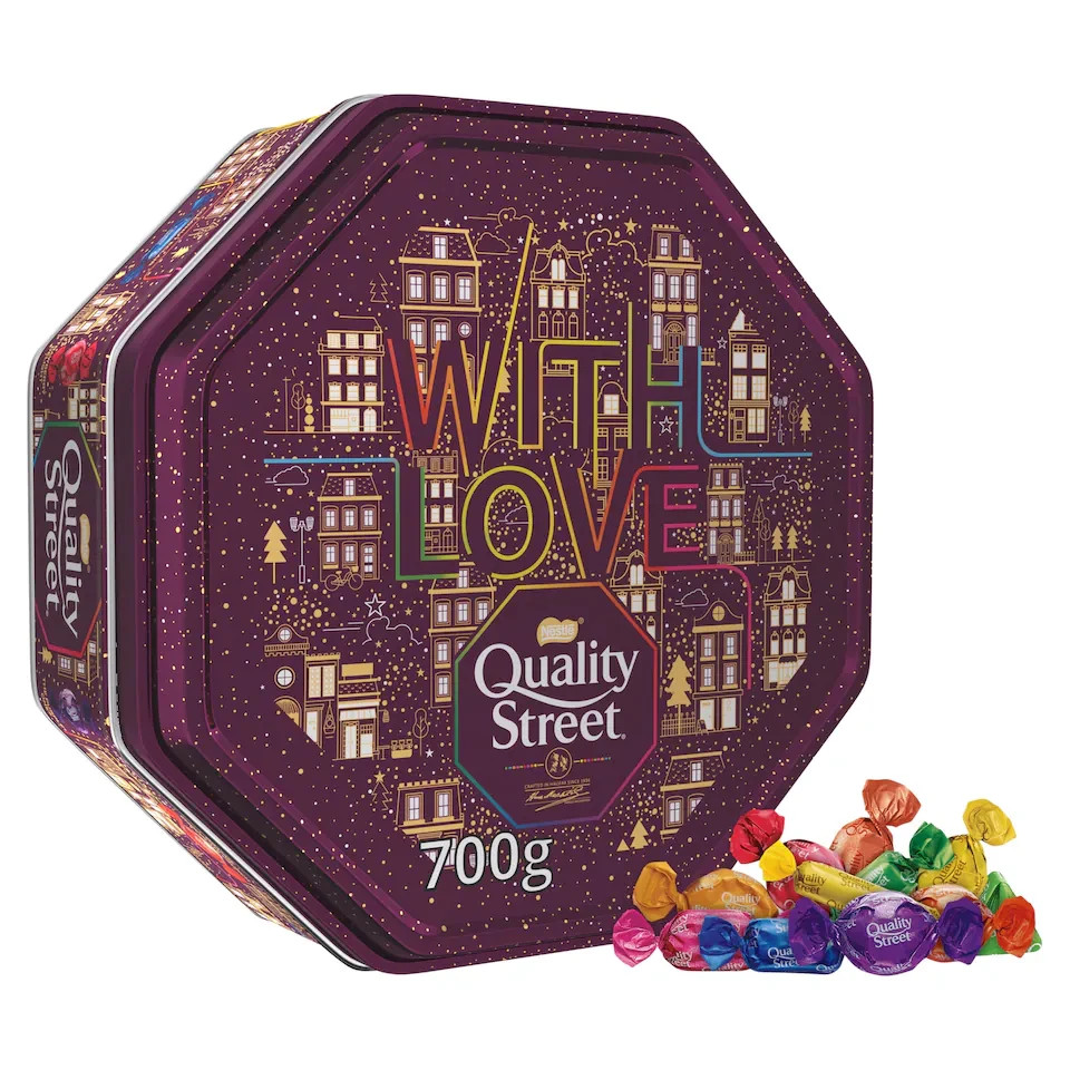Quality Street Chocolate Tin 700g | Christmas | Pack of 1 | Individually wrapped assortment featuring The Purple One, Green Triangle and more; limited-edition collectible design. - Image 5