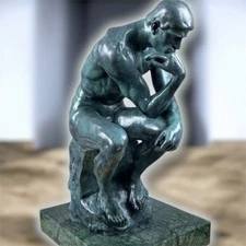 Large Bronze Sculpture Thinker Auguste Rodin Museum Quality Marble Art Statue