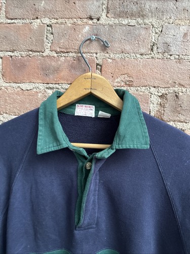 Vintage Brooks Brothers Mens Raglan Rugby Shirt, Sz Medium, French Terry The Ivy - Picture 4 of 8