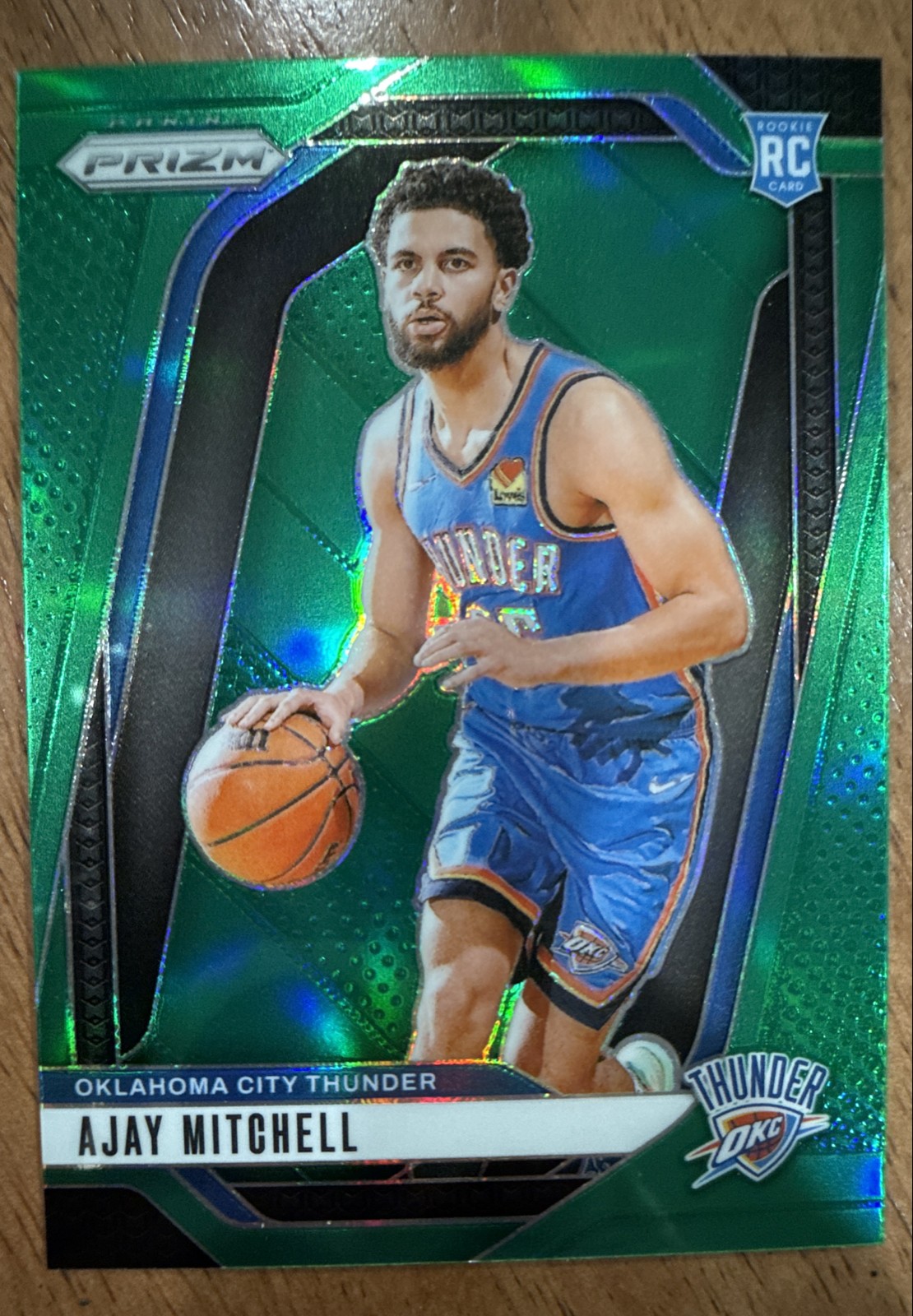 2024-25 Panini Prizm - Ajay Mitchell #226 Green Prizm (RC)