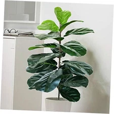 Artificial Fiddle Leaf Fig Tree Twig Faux Ficus Lyrata Green -1 Branch(28 Inch)