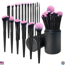 18PCS Makeup Brush Set Soft Synthetic Bristles with Travel Case for Flawless