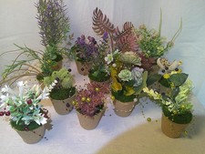 * Kleine KunstPflanzen* TischDeko* Feier*Fest*  21 Töpfchen* im Tablett*