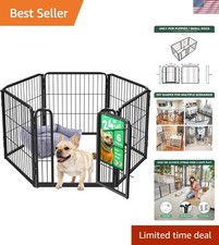Homeplus Unleashed 24-Inch Heavy-Duty Indoor Dog Playpen - 6 Panels in Black