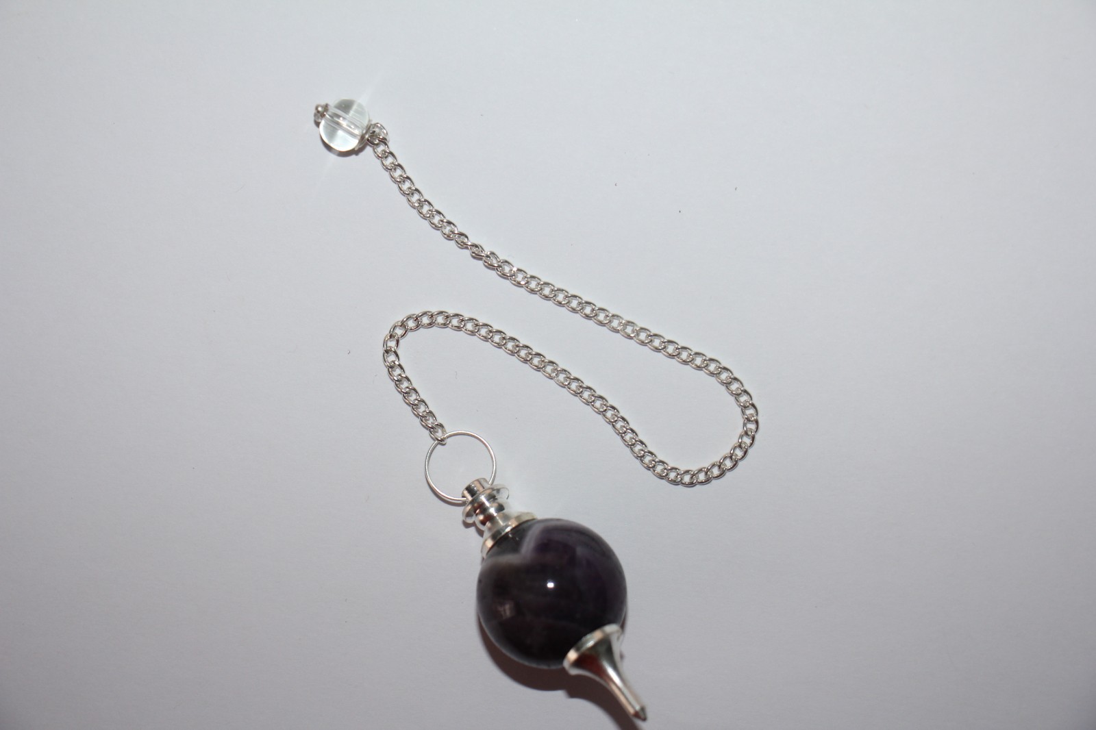 Amethyst Sephoroton Ball Sphere Crystal Dowsing Pendulum Divination Tool