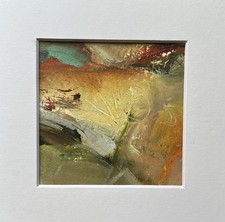 Quadro originale - RICCHEZZE DEL RACCOLTO - paesaggio astratto con tappetino